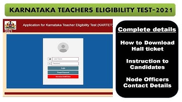 How to Download KARTET Hall ticket-2021|KARTET-2021|KERTET Exam| Karnataka Teachers Eligibility Test