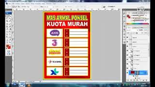 Tutorial bikin banner konter pulsa yang menarik dan simpel di Adobe Photoshop