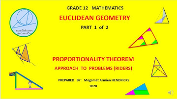 PROPORTIONALITY THEOREM  & Applications Gr 12    PART 1 of 2 video
