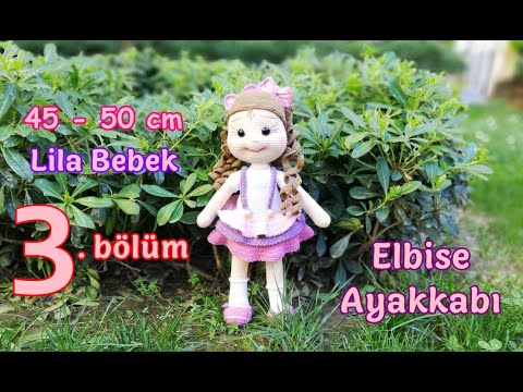 Amigurumi Büyük Lila Bebek (45 - 50 cm) - 3. BÖLÜM - Elbise ve Ayakkabı Yapımı