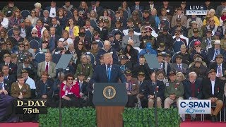 President Trump FULL REMARKS on 75th Anniversary of D-Day (C-SPAN)