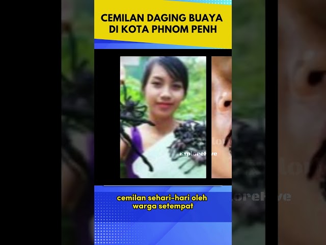 Fakta Unik Kamboja: CEMILAN DAGING BUAYA  DI KOTA PHNOM PENH. #shorts #FaktaUnikKamboja #KambojaUnik class=