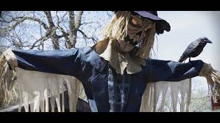 8Ft Staked Scarecrow Animated Halloween Prop For Haunted Houses