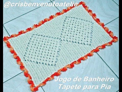 Jogo de Banheiro em Crochê - Tapete da pia - Cris Benvenuto
