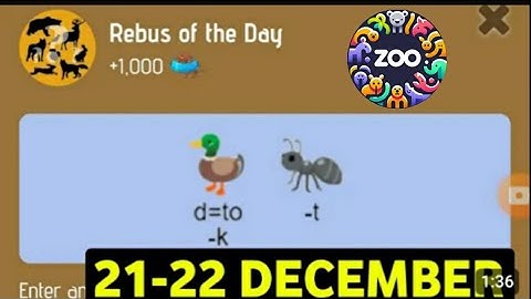 Rebus of the day zoo 21 december !Rebus of The Day 22 December! Rebus of the Day Zoo code !! for Zoo