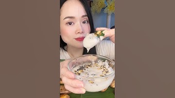 Mukbang chuối nướng mỡ hành ăn kèm cốt dừa béo ngậy #food #eatting #coooking #cooking #shorts