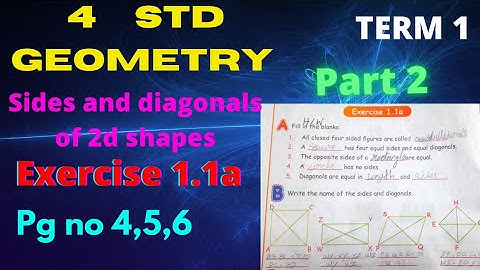 4 std Maths- Geometry(unit 1)- Term 1 samacheer - Exercise 1.1a -pg no 4,5,6-part 2- New syllabus