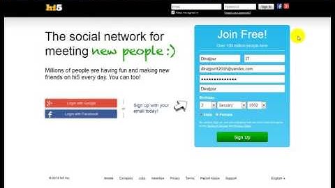 how can you create your hi5 account