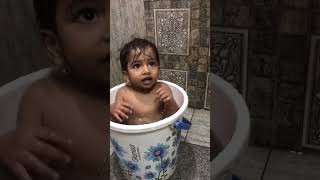 #fun #bathroom #water #bathtub #play #cute  #baby Aarav playing in water - #enjoying #splashing up