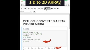 PYTHON CONVERT 1D ARRAY INTO 2D ARRAY| #pythonforbeginners #shorts #viral #python #array #numpy