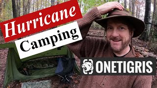 OneTigris Backwoods Bungalow Camping In Hurricane Rain |  Sauteed Chicken of the Woods Mushrooms