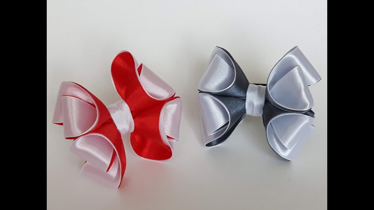Бантики из атласных лент.Beautiful bow of satin ribbons .
