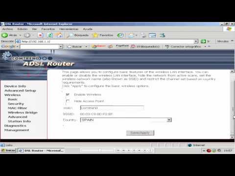 comtrend ct536 activar y desactivar wifi por web