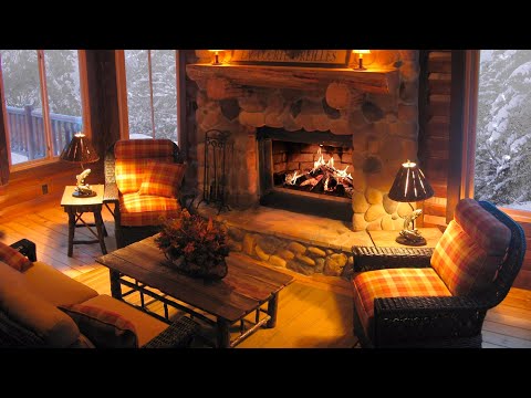 Fireplace sounds with howling wind | Howling wind and fireplace.