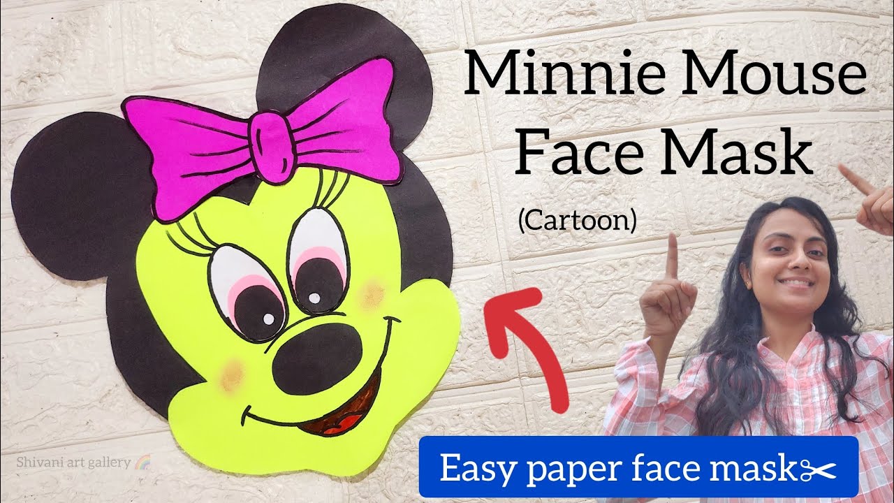 Minnie mouse face mask | how to make minnie mouse | cartoon face mask 
