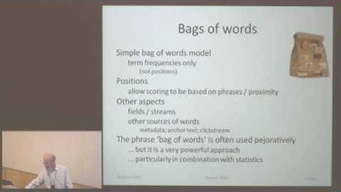 Bags of words: the search engine