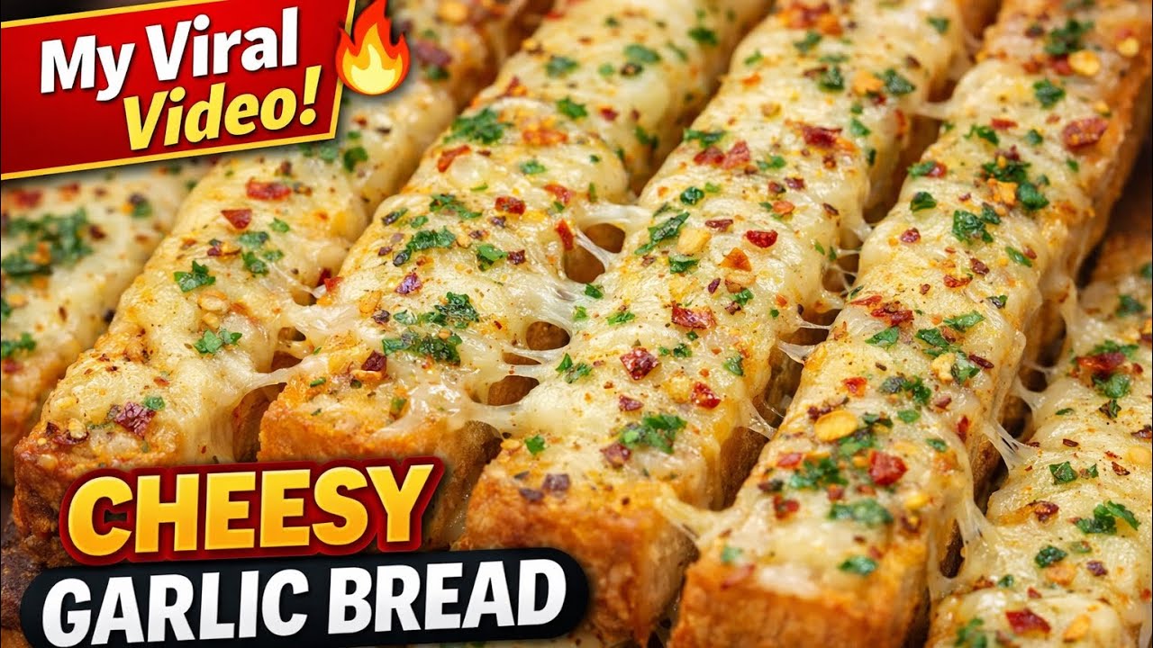 EASY Homemade Garlic Bread Recipe😋 | Quick & Cheesy | Garlic Bread on Tawa | गार्लिक ब्रेड 