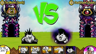 The Battle Cats  Li´l Mohawk Cat VS Manic Mohawk Cat (Tiny Meows(deadly) VS Deathhawk(Deadly)