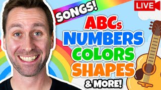 🍎 24/7 Kids Learning Songs w/ Mooseclumps! 😺 Learn ABCs, Colors, Numbers, Shapes, Dinosaurs, & More!
