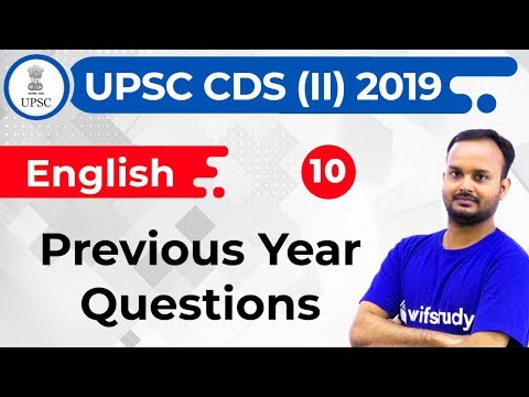 4:30 PM - UPSC CDS (II) 2019 | English by Sanjeev Sir | Previous Year Questions
