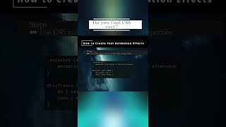🎨 CSS 🎨 How to Create Text Animation Effects 🎨 #shorts #KGRDevShorts #HowToCss