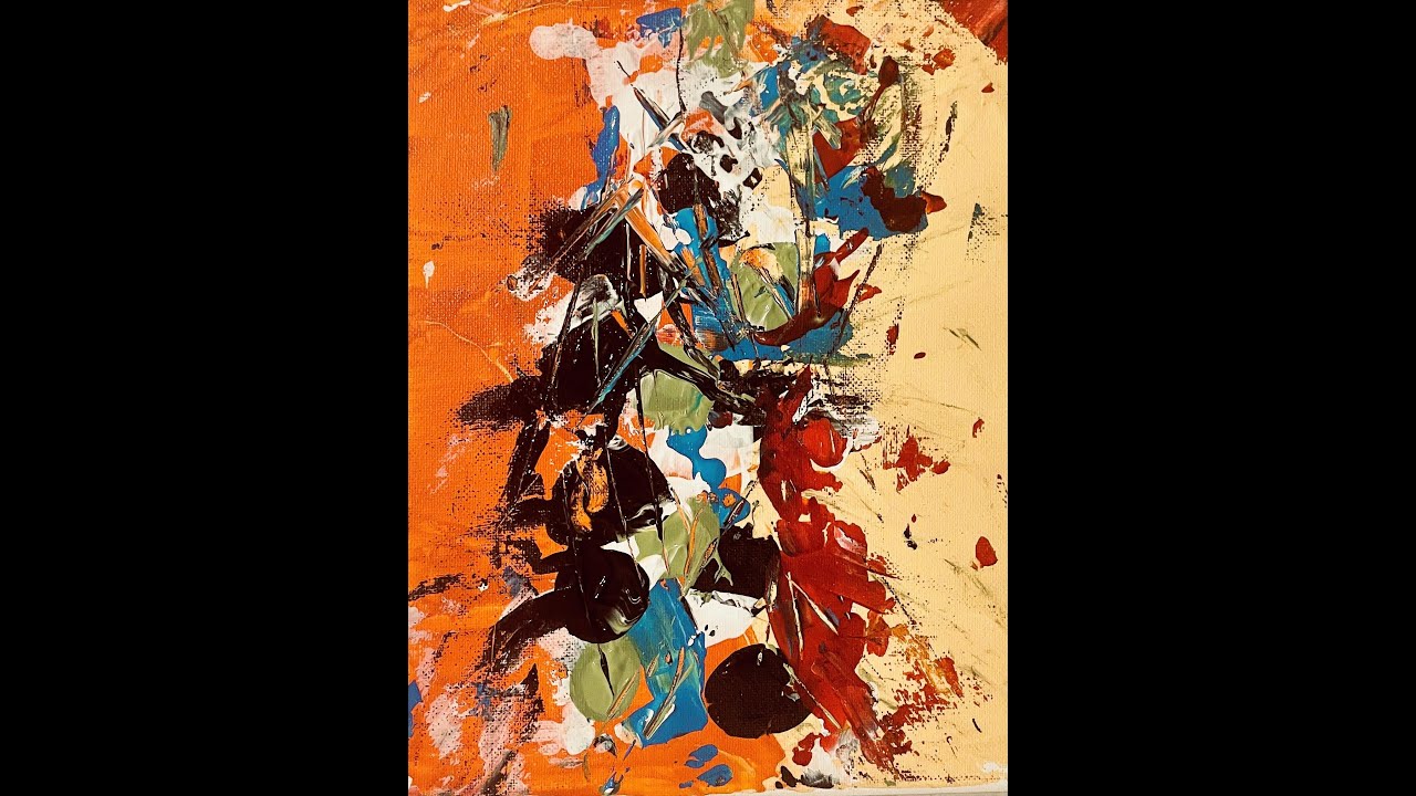 Abstract Painting Lessons for Beginners/ Demonstration in Acrylic Artwork with Palette Knife 