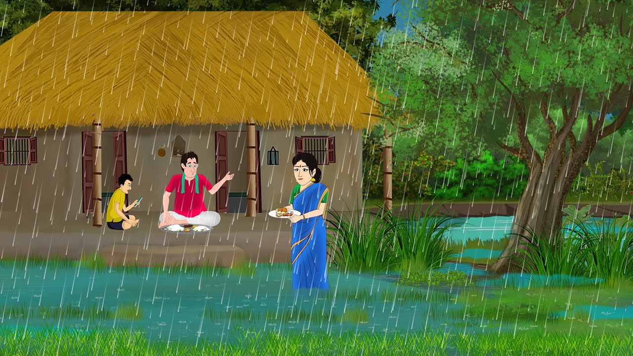 बारिश के कहर में रहस्यमय खाना | Hindi Story | Hindi Kahaniya | Moral Stories | cartoon story