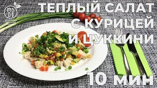 Теплый салат с курицей и цуккини Теплый салат с курицей и цуккини