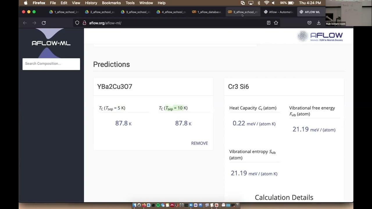 AFLOW School MLMR 2022 Session 3 Materials Database and Machine