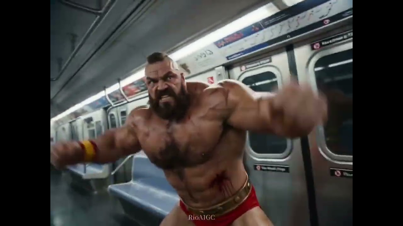 100% AI. Chun-Li vs. Zangief Metro Brawl #streetfighter #chunli #seedance #battle