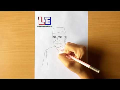 Sketch of Pandit Jawaharlal Nehru | Children's Day | बाल दिवस | Drawing Of Chacha Nehru| Learn Easy.