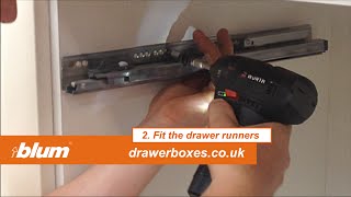 Blum Tandembox Antaro - deep replacement kitchen drawer box - 2 of 3   Fit the drawer runners by drawerboxes.co.uk 56,284 views 9 years ago 2 minutes, 27 seconds