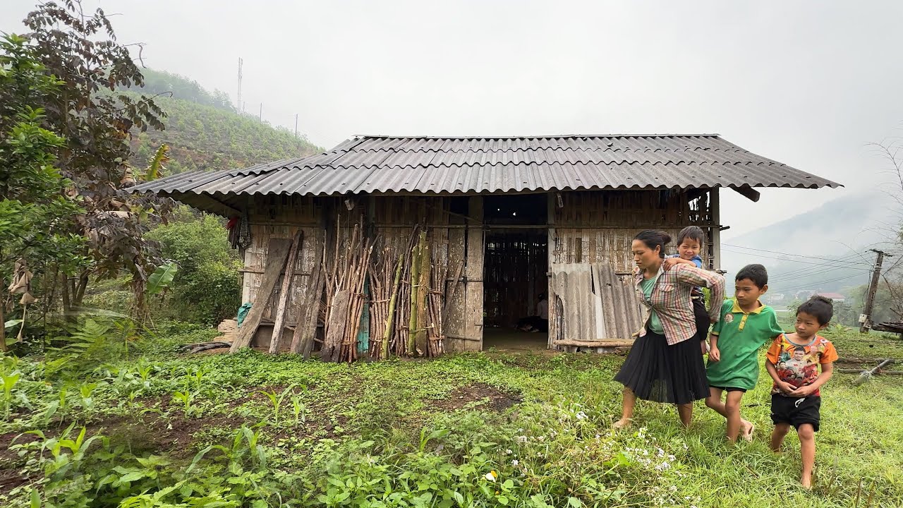 Single mother living with 3 children in dilapidated house, Find food to ...
