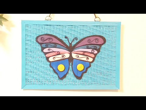 クラフトバンドで作る 蝶々の壁掛け - YouTube