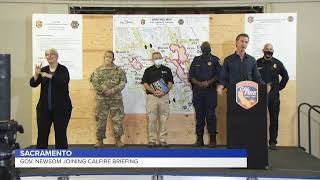 Governor Newsom joins briefing with CalFire and emergency officials