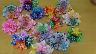 折り紙 花くす玉披露 並べただけ 桜色 折り紙モンスター