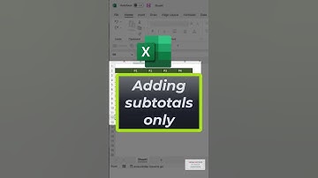 Add subtotal only #vikominstitute #microsoftexcel #subtotal ✅