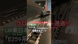 [CP転線シーン‼︎] JR E259系がクロスポイントで転線するシーン‼︎ #e259系 #成田エクスプレス #特急 #jr東日本 #総武快速線 #nゲージ #modeltrains #鉄道模型