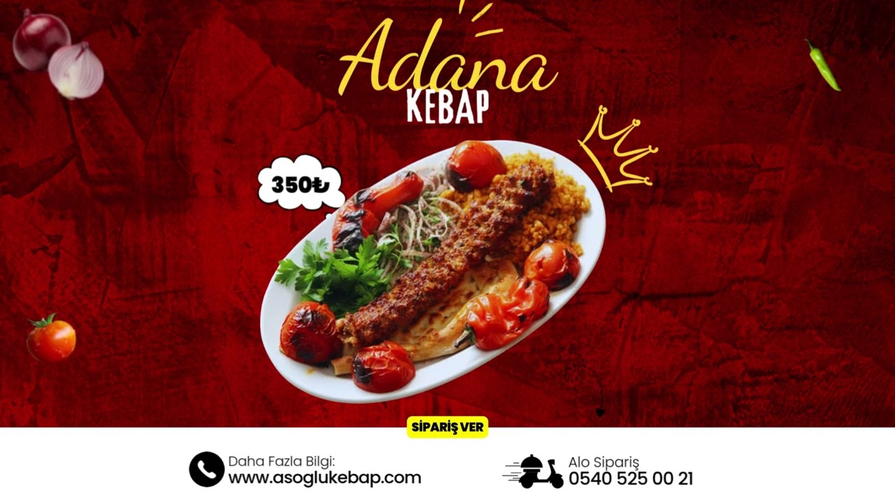 Asoğlu Kebap'tan Efsane Adana Kebap 350 TL! Hemen Sipariş Ver: 0540 525 00 21