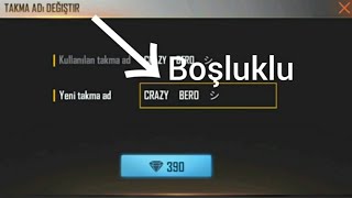 Free Firede Nasıl Boşluklu Isim Yapılırfree Fire