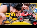 Monster Trucks and Construction Trucks SEA CREATURE Adventure!