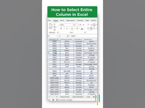 🤔 How To Select Entire Column In Excel #Shorts #Simplilearn - YouTube