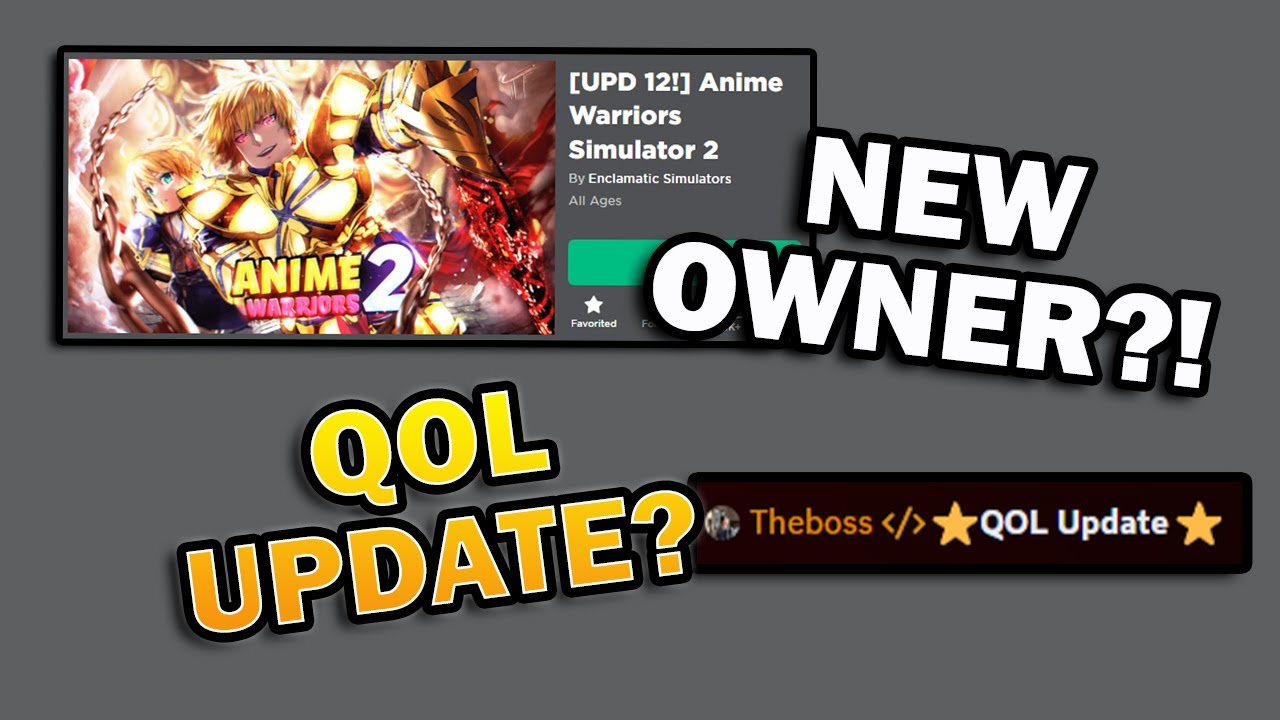 NEW OWNER?! and Future Update News in Anime Warriors Simulator 2 