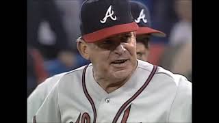 Bobby Cox (ATL) is ejected in the 9th after tossing a helmet (1992 World Series Game 3)