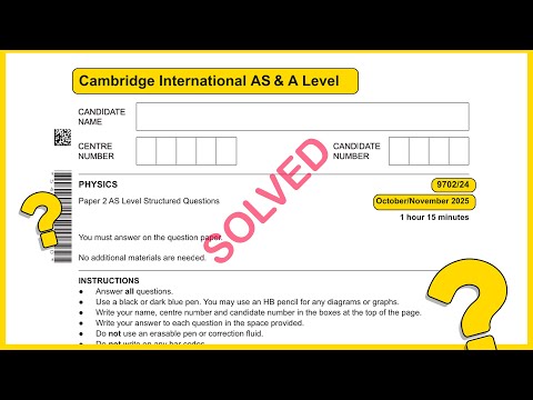 As Level Physics (9702) Paper 2 SOLVED! - YouTube