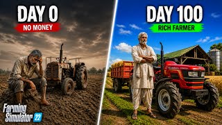I Survived 100 DAYS on the FLAT MAP with $0 ! RACE TRACK BUILD? Farming Simulator 25