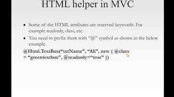 Web Engineering Week 04 Video 04 (HTML Helpers in MVC)