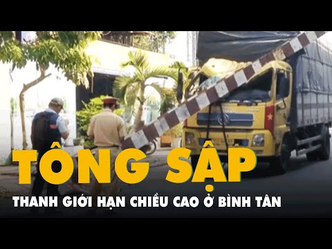 Video Xe tải tông sập thanh giới hạn chiều cao gần cầu Nước... - youtube