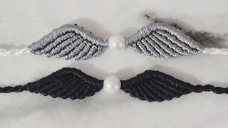 Macrame Angel Wings Bracelet. Beginner friendly. Easy