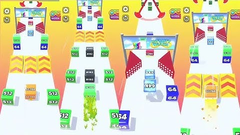 Jelly Run 2048 Showdown score 256 Normal vs Split: The t 256T Jelly Race Numbe run merge 16M